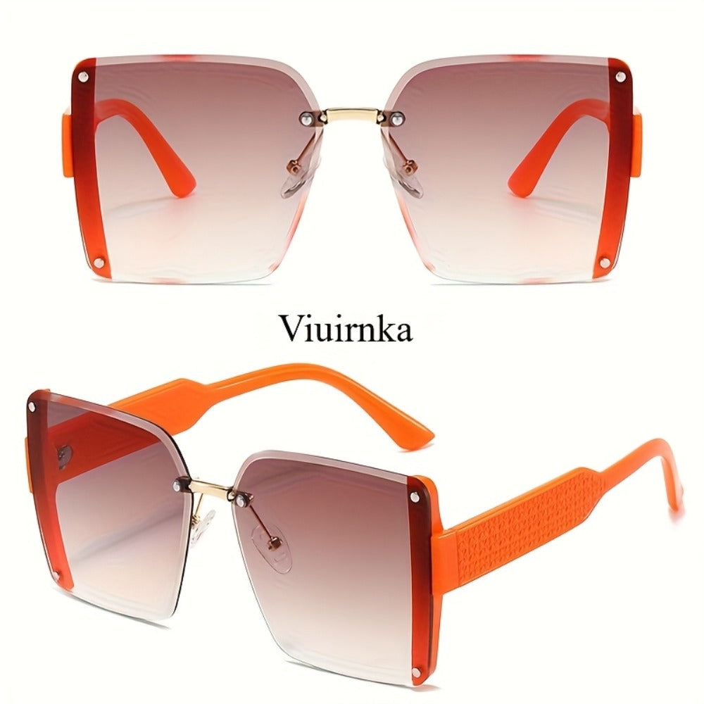 Sunglasses for Men - Y2K Square Frameless Gradient UV400 Lenses for Women Luxury Lightweight - product detail view 4