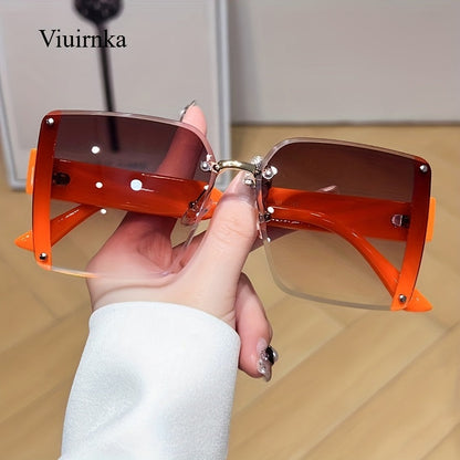 Sunglasses for Men - Y2K Square Frameless Gradient UV400 Lenses for Women Luxury Lightweight - product detail view 11