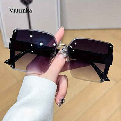 Sunglasses for Men - Y2K Square Frameless Gradient UV400 Lenses for Women Luxury Lightweight - product detail view 12