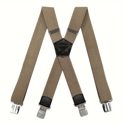 Suspenders & Braces - Heavy Duty for Men 1.5 Inch Wide X-Back 4 Strong Metal Clamps Adjustable - product detail view 15