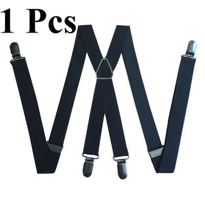 Suspenders - Heavy Duty Men X-Back 4 Clips High Elastic Adjustable Braces Formal Casual - product detail view 10