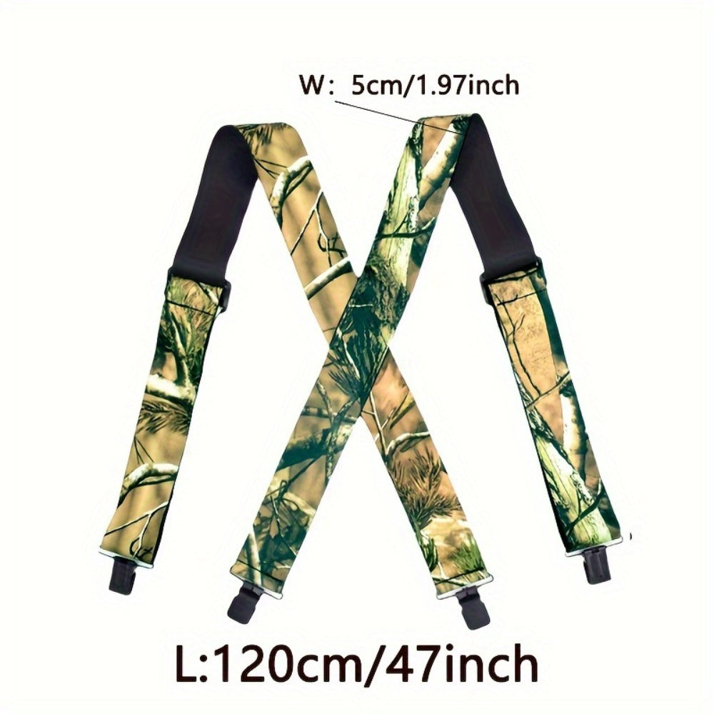 Suspenders - Wide Men 2 Inch Camouflage X-Back 4 Clips Adjustable Elastic Braces Big - product detail view 2