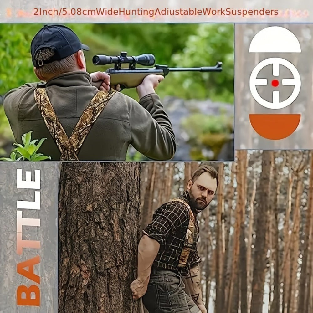 Suspenders - Wide Men 2 Inch Camouflage X-Back 4 Clips Adjustable Elastic Braces Big - product detail view 6