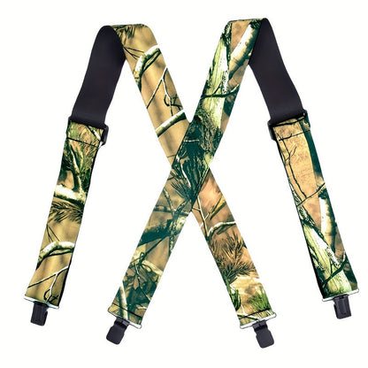Suspenders - Wide Men 2 Inch Camouflage X-Back 4 Clips Adjustable Elastic Braces Big - product detail view 7