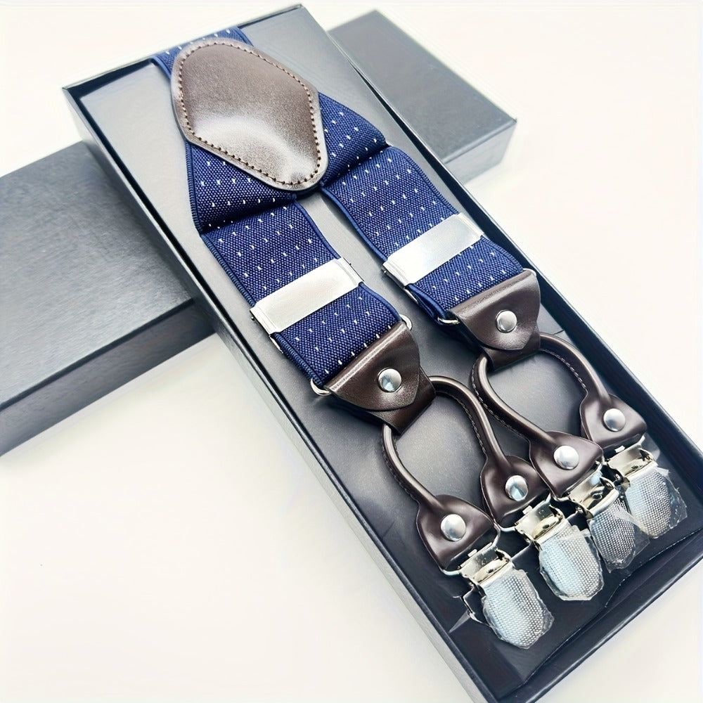 Suspenders - Y-Back for Men 6 Metal Clips Adjustable Elastic Braces Heavy Duty Trouser - product detail view 3