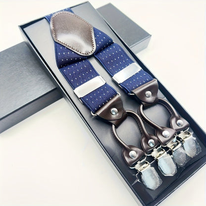 Suspenders - Y-Back for Men 6 Metal Clips Adjustable Elastic Braces Heavy Duty Trouser - product detail view 3
