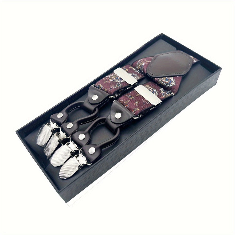 Suspenders - Y-Back for Men 6 Metal Clips Adjustable Elastic Braces Heavy Duty Trouser - product detail view 5