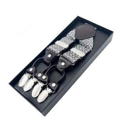 Suspenders - Y-Back for Men 6 Metal Clips Adjustable Elastic Braces Heavy Duty Trouser - product detail view 9