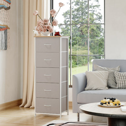 Tall Fabric Dresser with Multiple Color Options, Bedroom Drawer Chest detail image - detail view 14