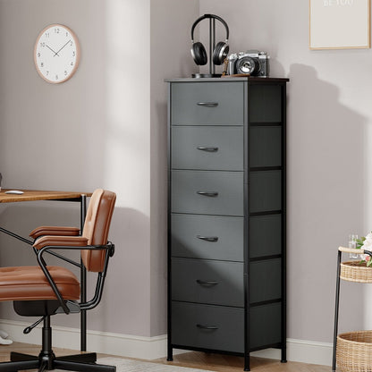 Tall Fabric Dresser with Multiple Color Options, Bedroom Drawer Chest detail image - detail view 9
