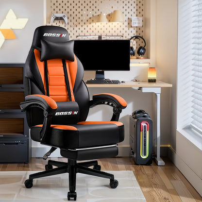 Gaming Chair shown in the Orange option