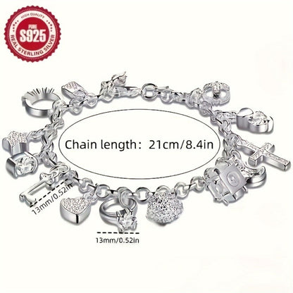 Tennis Bracelet - 925 Sterling Silver Set Women S925 CZ Retro Charm Set 2 Piece Zirconia - product detail view 6
