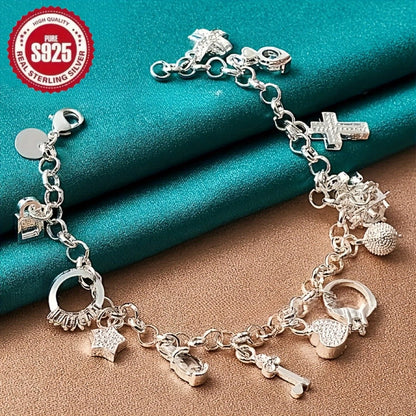 Tennis Bracelet - 925 Sterling Silver Set Women S925 CZ Retro Charm Set 2 Piece Zirconia - product detail view 7