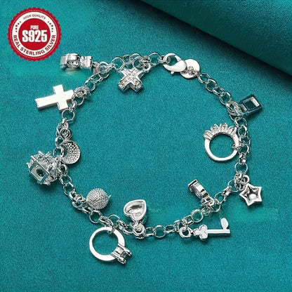 Tennis Bracelet - 925 Sterling Silver Set Women S925 CZ Retro Charm Set 2 Piece Zirconia - product detail view 9