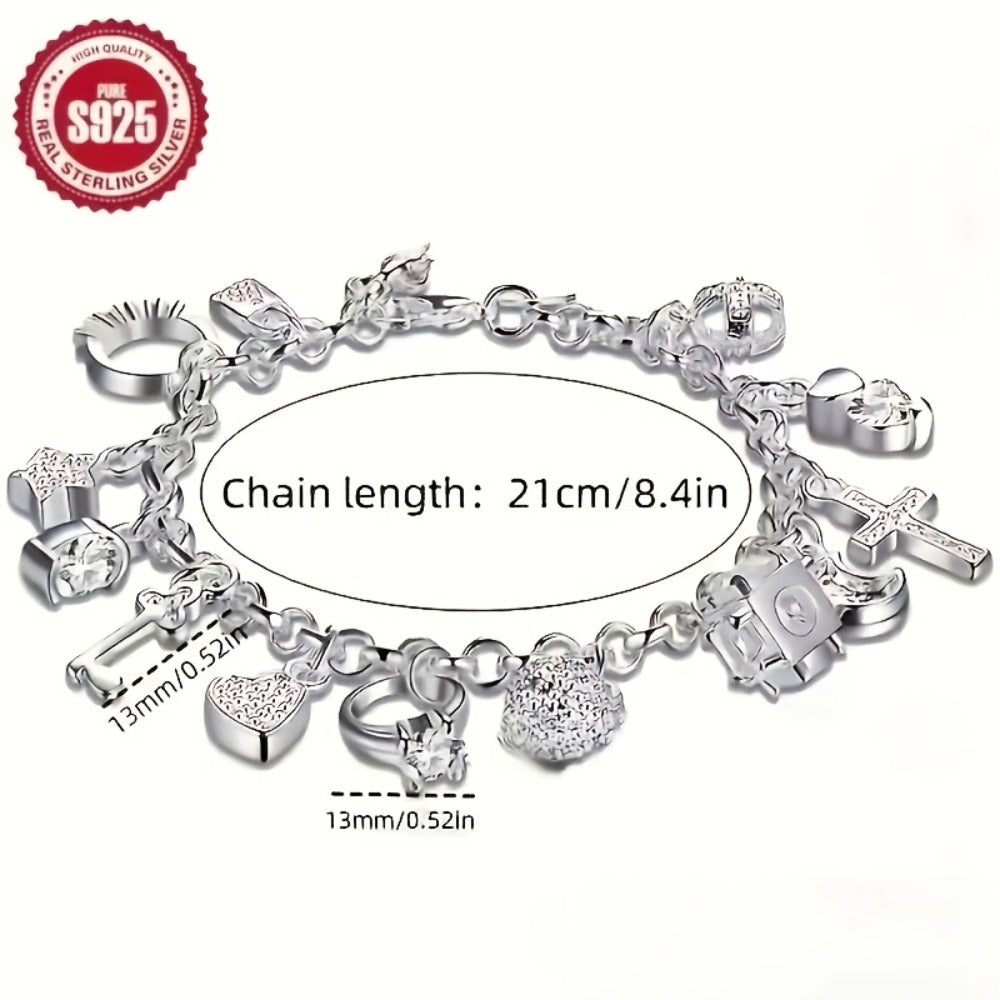 Tennis Bracelet - 925 Sterling Silver Set Women S925 CZ Retro Charm Set 2 Piece Zirconia - product detail view 17