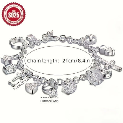 Tennis Bracelet - 925 Sterling Silver Set Women S925 CZ Retro Charm Set 2 Piece Zirconia - product detail view 17