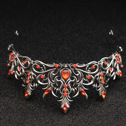 Tiara Crown - Baroque for Women Vintage Gothic Rhinestone Headpiece Halloween Cosplay - product detail view 21