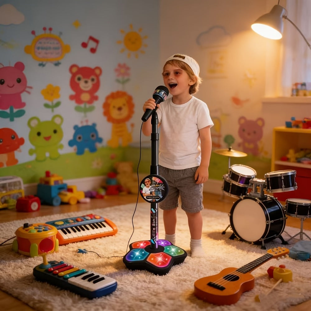 Toy Microphone with Stand, Lightweight Amplified Singing Toy for Kids detail image - detail view 3