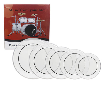 Transparent Drum Head Set shown in the Transparent option