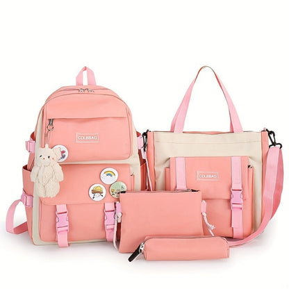 Travel Backpack – 4-Piece, Canvas, Large Capacity, for Travel & School – detail view 8