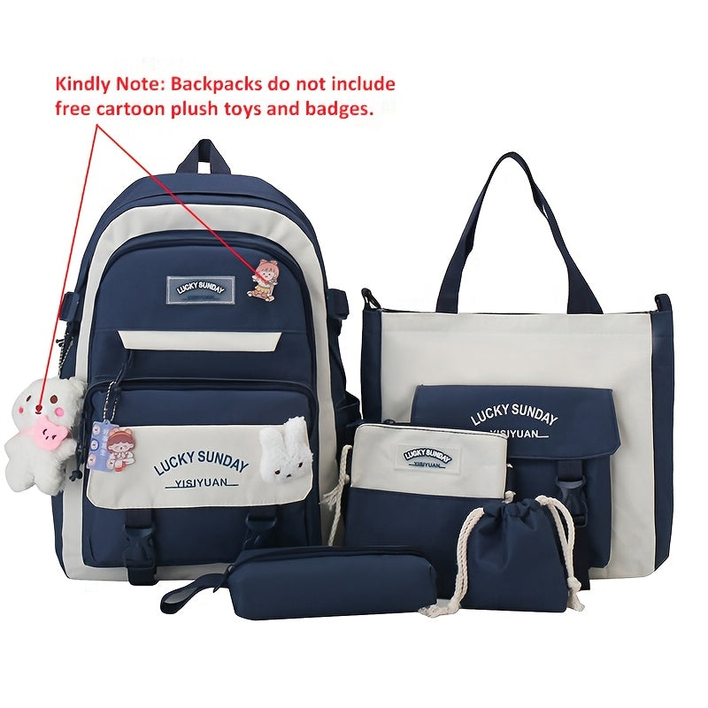 Travel Backpack – 5-Piece, Large Capacity, Lightweight, for Travel & School – detail view 3