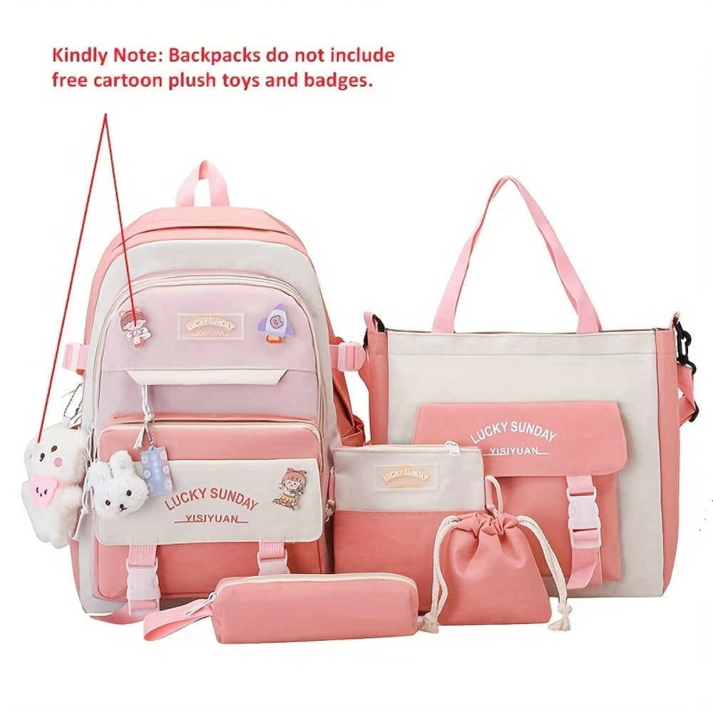 Travel Backpack – 5-Piece, Large Capacity, Lightweight, for Travel & School – detail view 6
