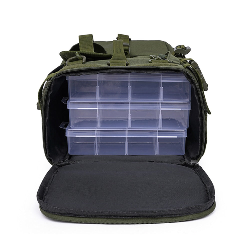 Travel Backpack – Convertible, Fishing Lure Compartment Dry Wet – detail view 13
