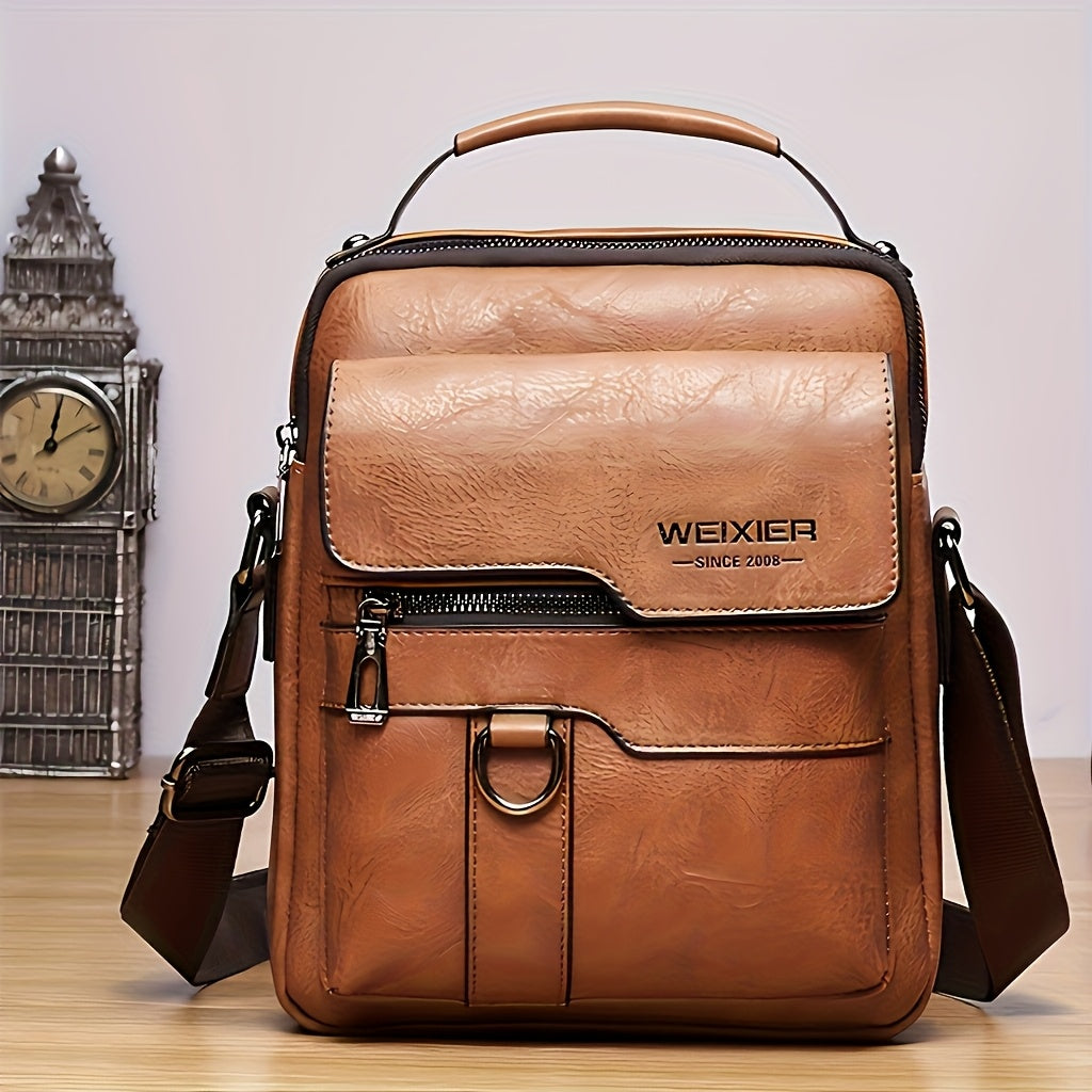 Travel Backpack – Genuine Leather, Large Capacity, Adjustable Strap, for Travel & Work – front view - product view 11