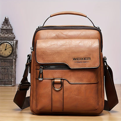 Travel Backpack – Genuine Leather, Large Capacity, Adjustable Strap, for Travel & Work – front view - product view 11