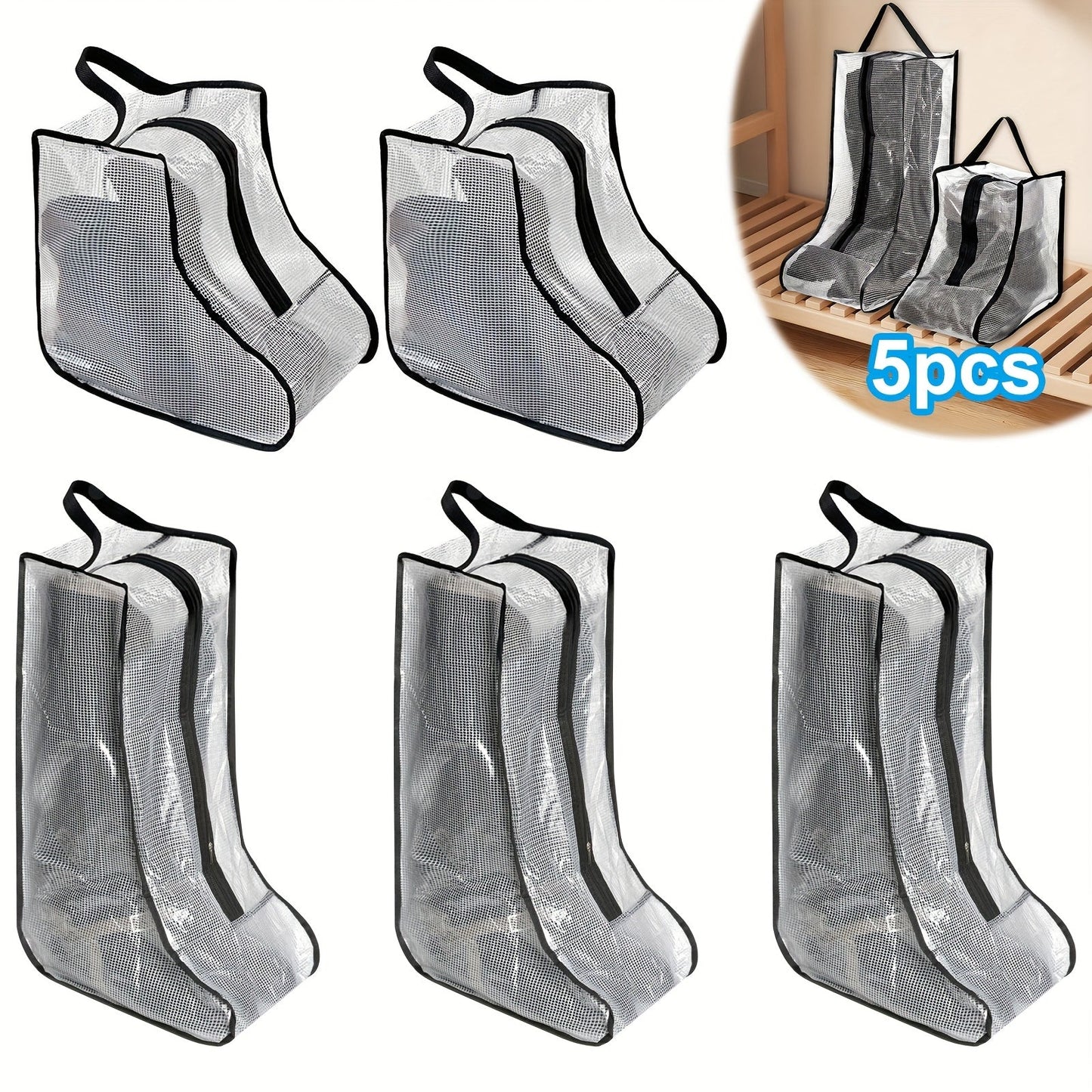 Travel Organizer Bag – 5 Pack, Transparent, for Travel – alternate view