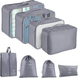 8-Piece Gray Drawstring Bag Set