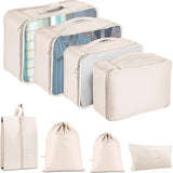 Drawstring Bag 8-piece Set Beige