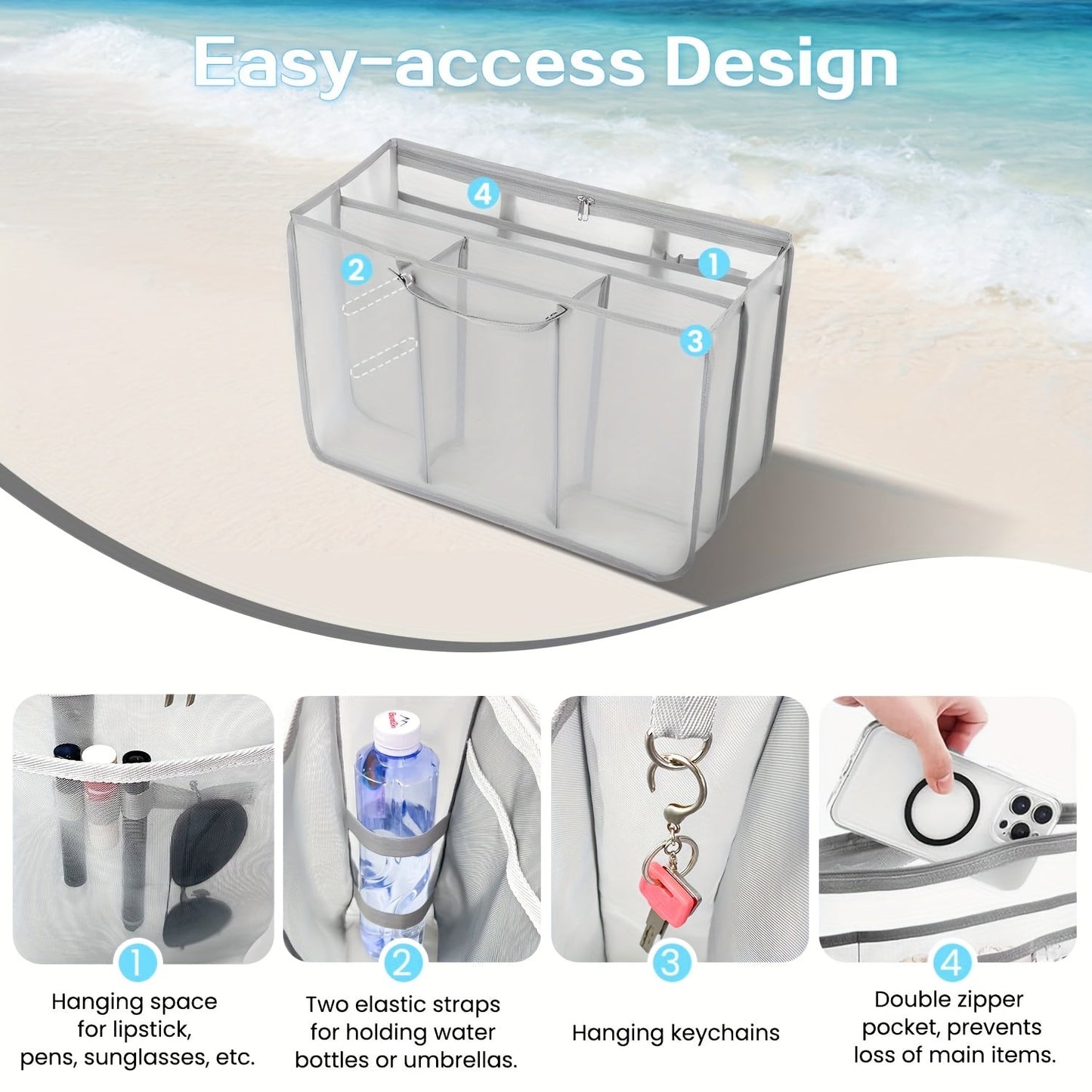 Travel Organizer Bag – Lightweight, Xl Beach Organizer Insert Lightweight – detail view 6