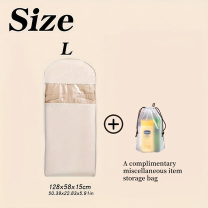 Travel Organizer Bag – Transparent, Compressible Hanging Garment Satin Transparent – detail view 6