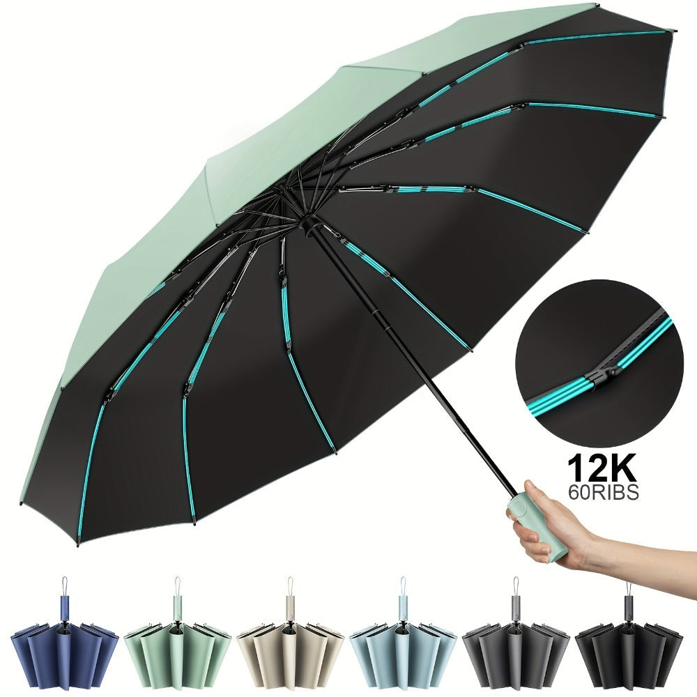 Travel Umbrella – Windproof, Super Strong Windproof Umbrella Auto – detail view 6