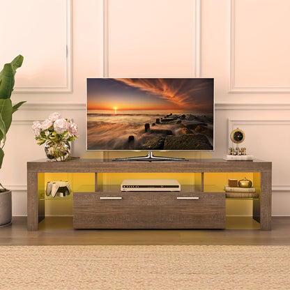 TV Stand shown in the Rustic Brown, L63 Inches, for TVs below 75" option