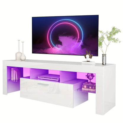 TV Stand shown in the White, L51 Inches, for TVs below 55" option