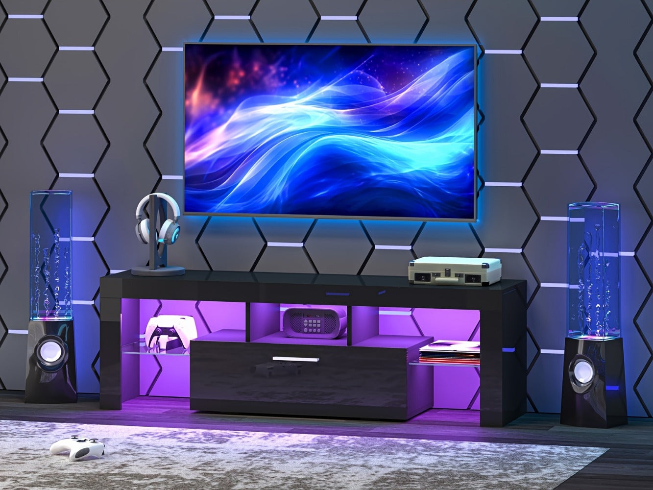 TV Stands And Entertainment Centers with LED Lighting for Living Room detail image - detail view 18