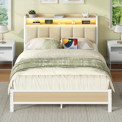 Bed Frame shown in the Cream, Full option