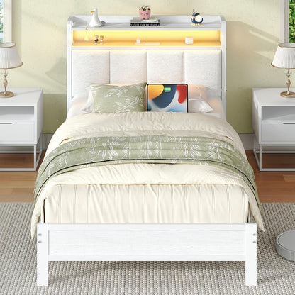 Twin Queen Bed Frame with Charging Station for Bedroom Comfort and Support detail image - detail view 8