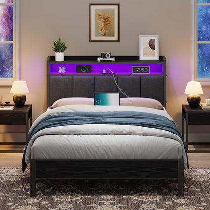 Bed Frame shown in the Grey, Full option