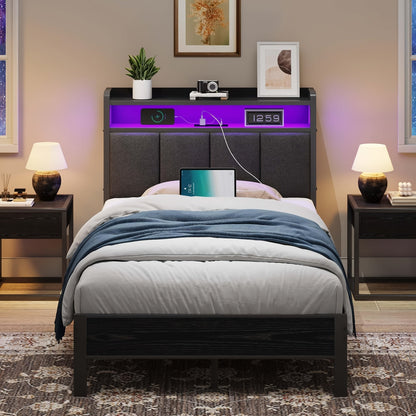 Bed Frame shown in the Grey, Twin option