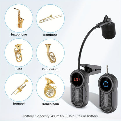 UHF Wireless Instrument Microphone for Saxophone, Brass and Winds detail image - detail view 4