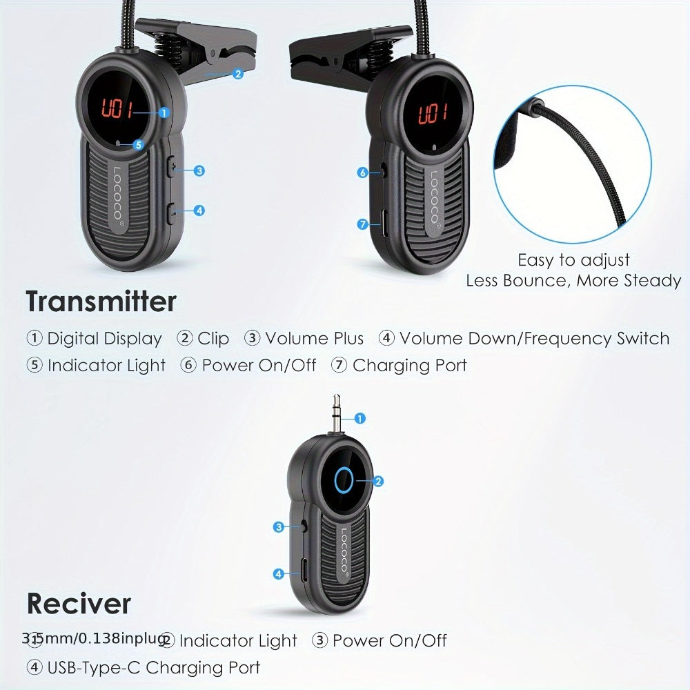 UHF Wireless Instrument Microphone for Saxophone, Brass and Winds detail image - detail view 5