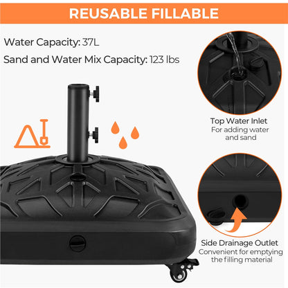 Umbrella Base with Rolling Wheels for Outdoor Shade and Protection detail image - detail view 9