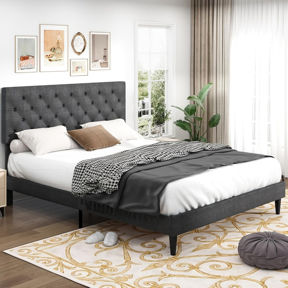 Upholstered Bed Frame, Bedroom Platform Bed for Bedroom Comfort and Support detail image - detail view 15