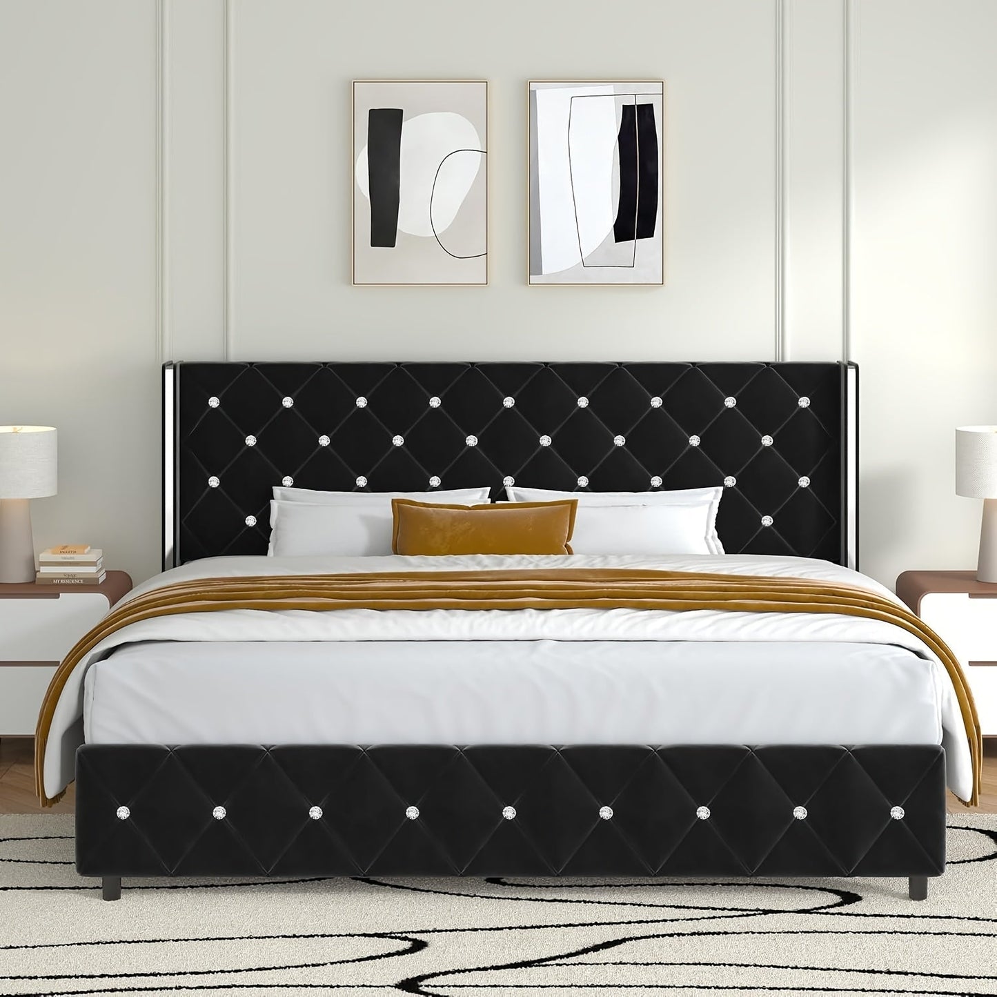 Bed Frame shown in the Black, King option