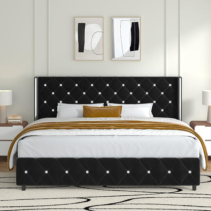 Bed Frame shown in the Black, King option