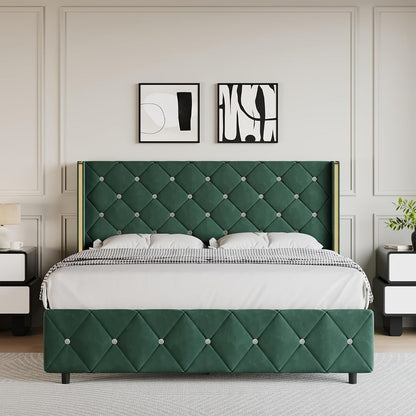 Upholstered Bed Frame with No Box Spring Needed, Bedroom Platform Bed detail image - detail view 20