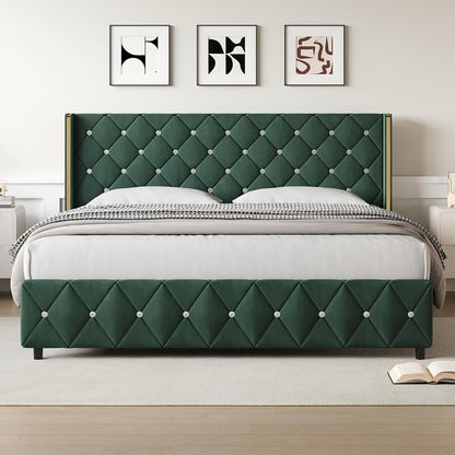 Upholstered Bed Frame with No Box Spring Needed, Bedroom Platform Bed detail image - detail view 21